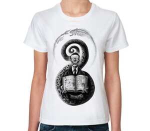 Лавкрафт женская футболка с коротким рукавом (цвет: белый)