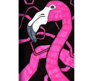 фламинго кружка двухцветная (цвет: белый + розовый)