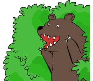 Медведь из кустов детская футболка с коротким рукавом (цвет: белый)