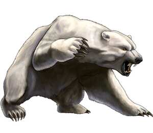 Свирепый белый медведь мужская футболка с коротким рукавом (цвет: белый)