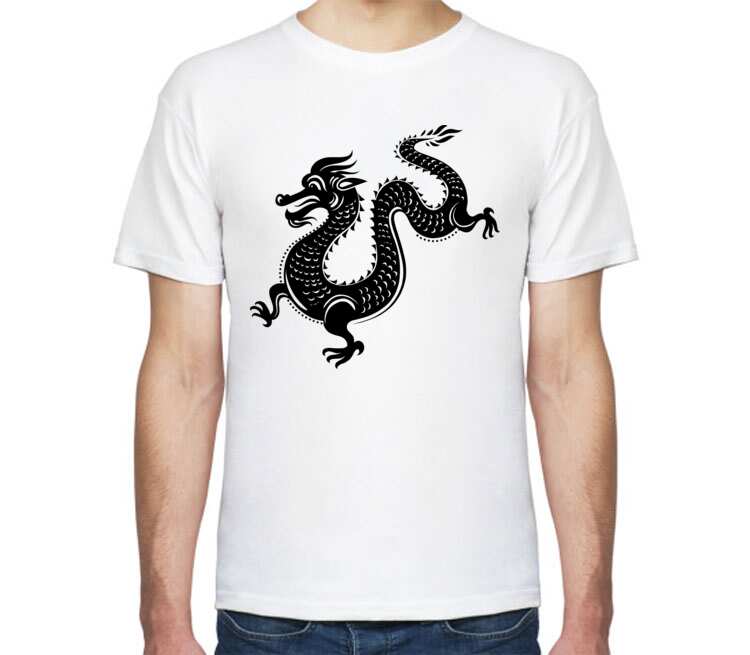 Chinese dragon - китайский дракон мужская футболка с коротким рукавом (цвет: белый)
