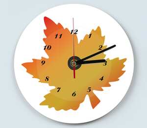 Maple leaf colour - кленовый лист  часы настенные (цвет: белый)