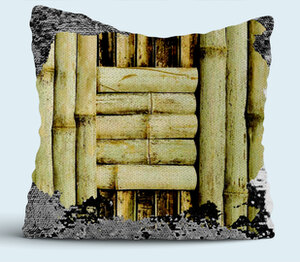 Cross bamboo sheet подушка с пайетками (цвет: белый + черный)