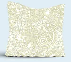 Golden paisley pattern подушка (цвет: белый)
