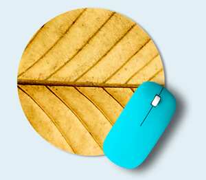 Yellow leaf - желтый лист коврик для мыши круглый с полной запечаткой (цвет: белый)