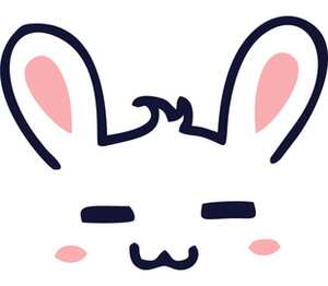 Кролик кружка с кантом (цвет: белый + розовый)