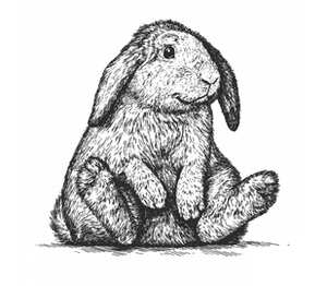 Крольчонок кружка с ложкой в ручке (цвет: белый + оранжевый)