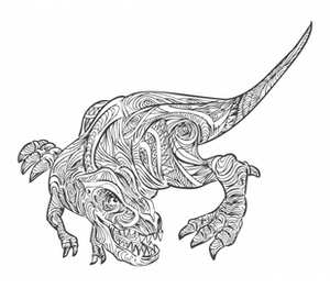 Динозавр в индейском стиле кружка хамелеон двухцветная (цвет: белый + красный)