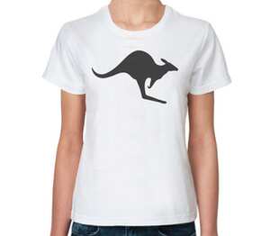 Силуэт кенгуру женская футболка с коротким рукавом (цвет: белый)