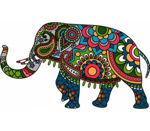Индийский слон кухонный фартук (цвет: белый + красный)