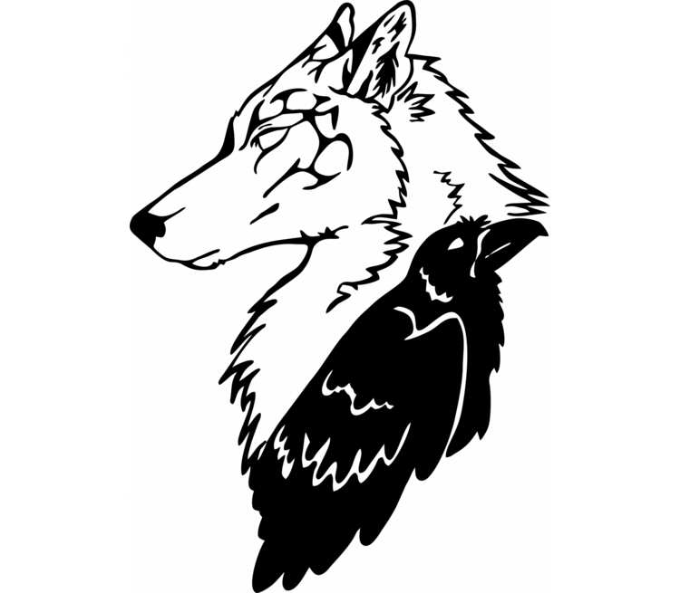 Волк - ворон кружка с ручкой в виде пингвина (цвет: белый)