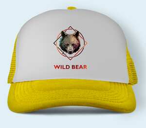Дикий мишка / wild bear бейсболка (цвет: желтый)