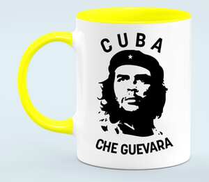 Cuba Эрнесто Че Гевара кружка двухцветная (цвет: белый + желтый)