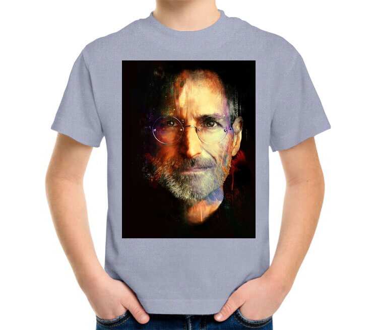 Стив Джобс детская футболка с коротким рукавом (цвет: голубой меланж)