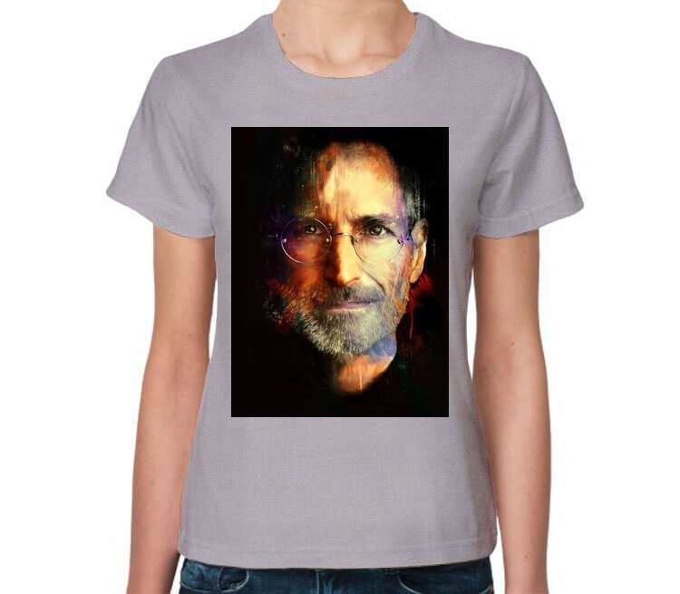 Стив Джобс женская футболка с коротким рукавом (цвет: серый меланж)
