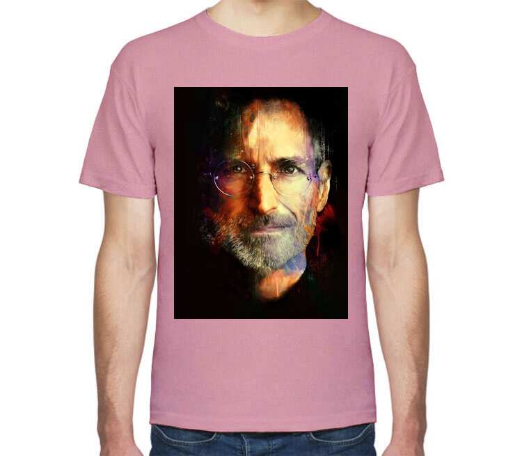 Стив Джобс мужская футболка с коротким рукавом (цвет: розовый меланж)