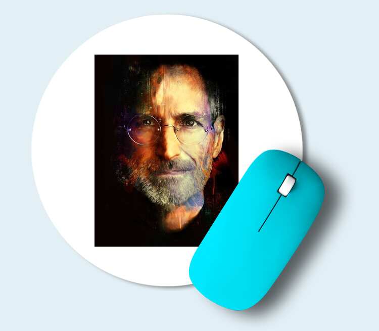 Стив Джобс коврик для мыши круглый (цвет: белый)