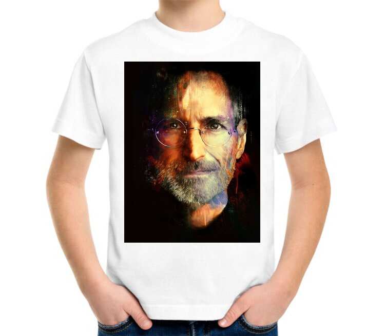 Стив Джобс детская футболка с коротким рукавом (цвет: белый)