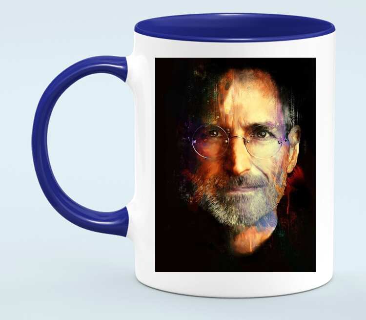 Стив Джобс кружка двухцветная (цвет: белый + синий)