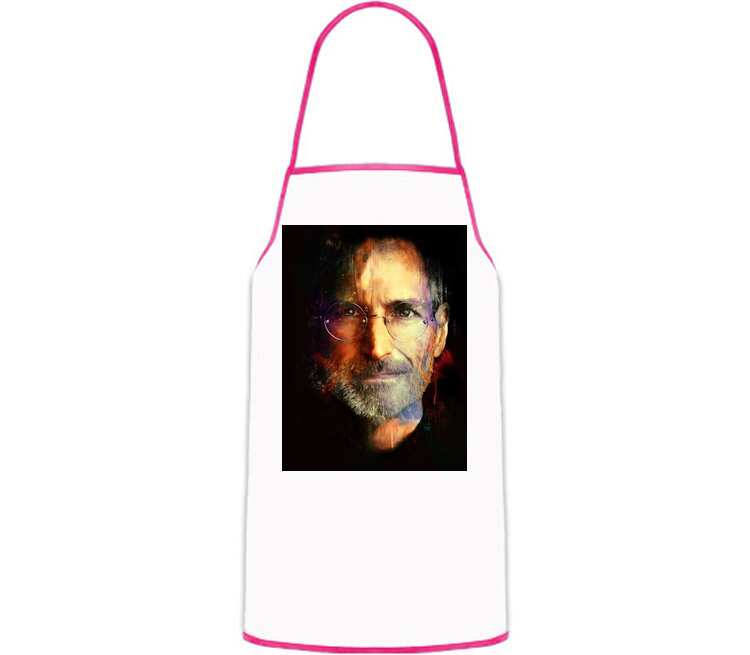 Стив Джобс кухонный фартук (цвет: белый + красный)