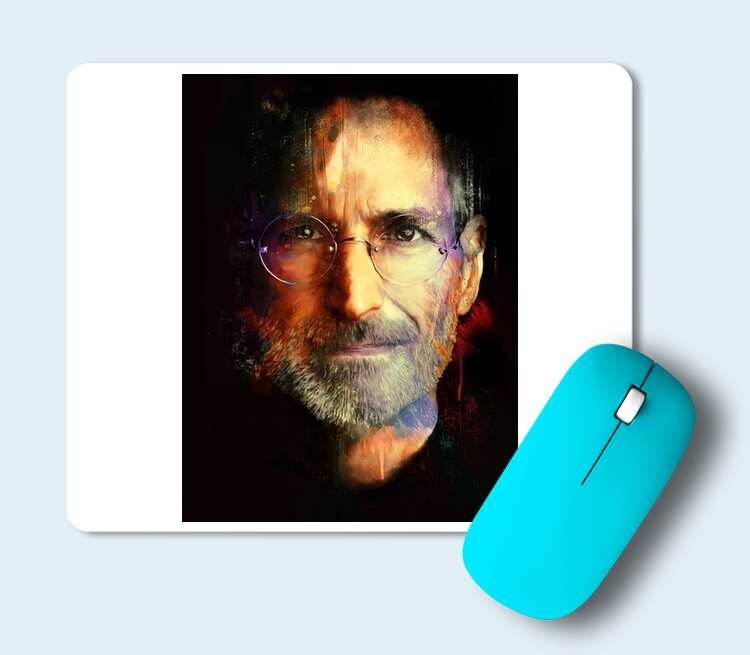 Стив Джобс коврик для мыши прямоугольный (цвет: белый)