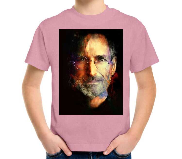 Стив Джобс детская футболка с коротким рукавом (цвет: розовый меланж)