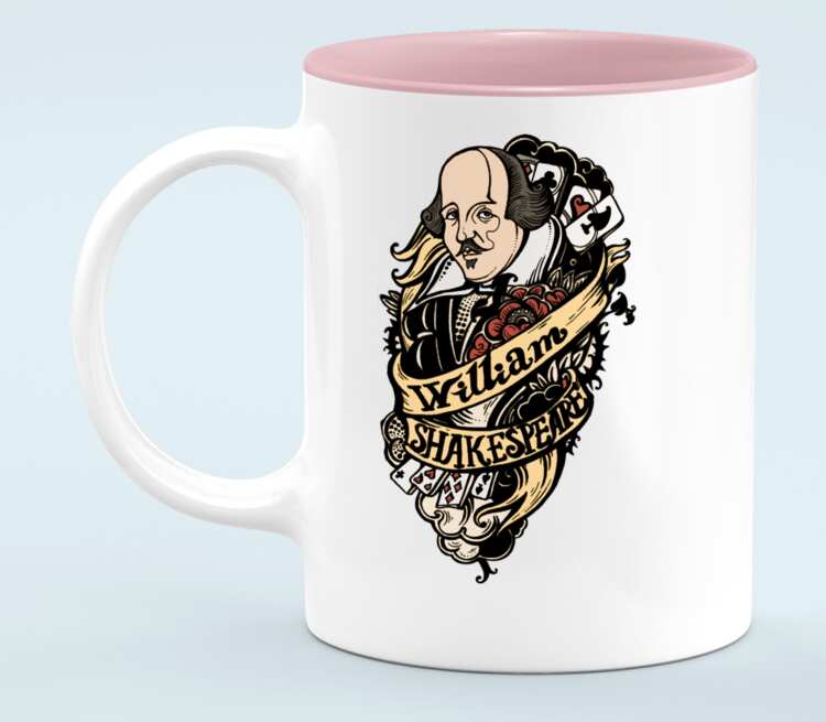 Уильям Шекспир кружка хамелеон двухцветная (цвет: белый + розовый)