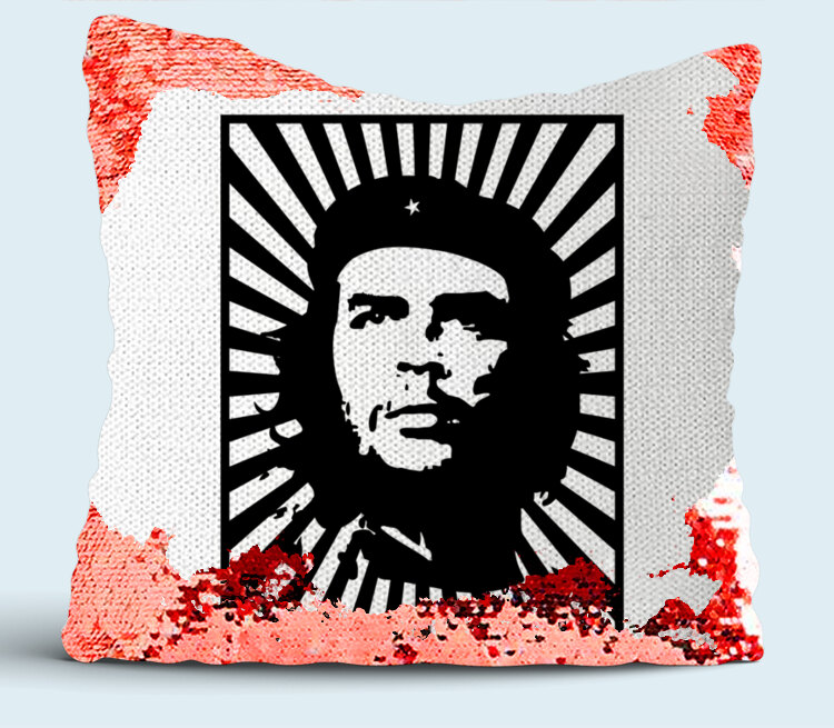 Che Guevara подушка с пайетками (цвет: белый + красный)