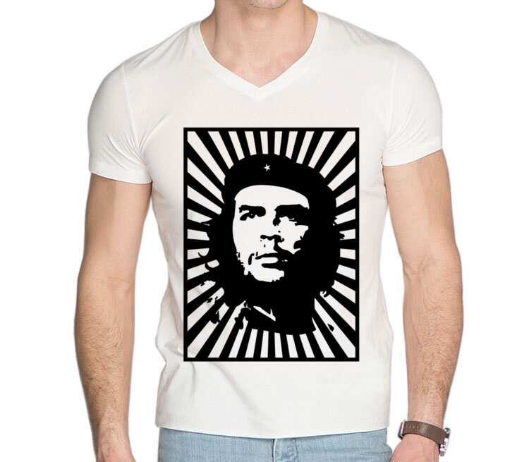 Che Guevara мужская футболка с коротким рукавом v-ворот (цвет: белый)