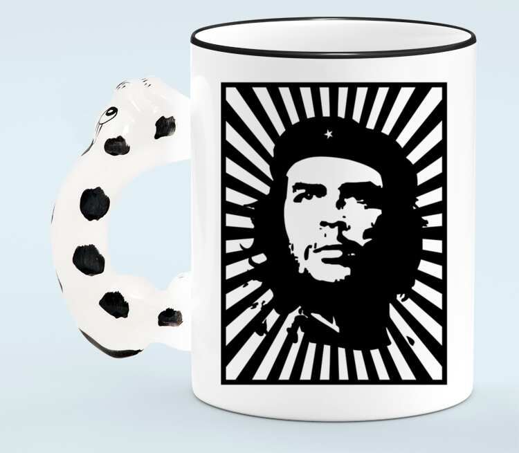Che Guevara кружка с ручкой в виде собаки (цвет: белый + черный)