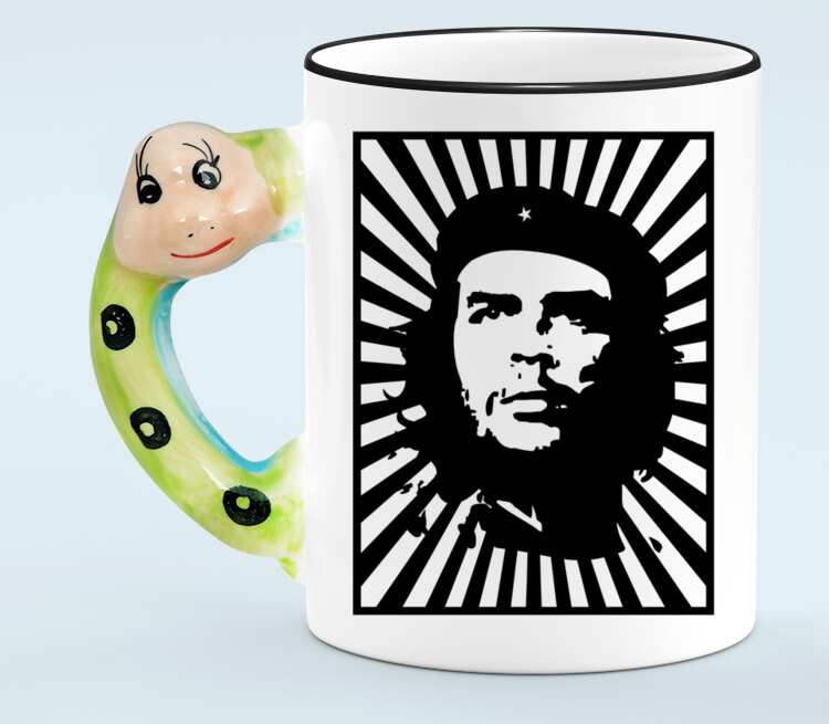 Che Guevara кружка с ручкой в виде змеи (цвет: белый + черный)