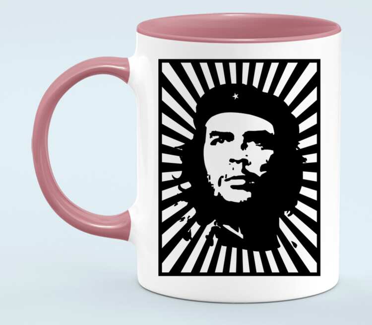 Che Guevara кружка двухцветная (цвет: белый + розовый)