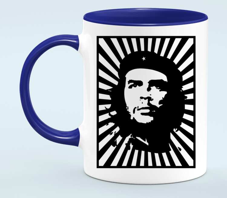 Che Guevara кружка двухцветная (цвет: белый + синий)