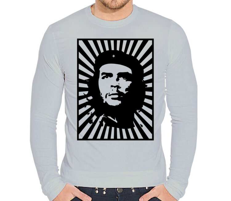 Che Guevara мужская футболка с длинным рукавом стрейч (цвет: серебро)