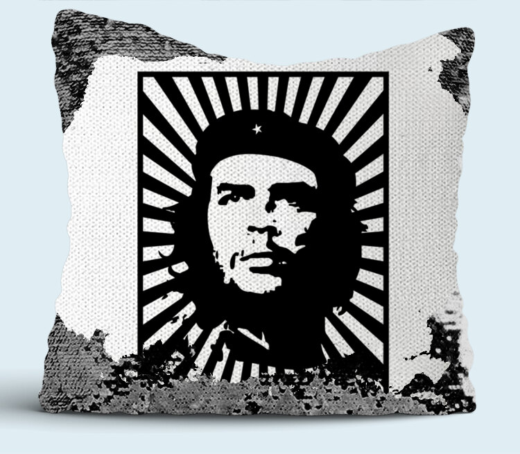 Che Guevara подушка с пайетками (цвет: белый + черный)