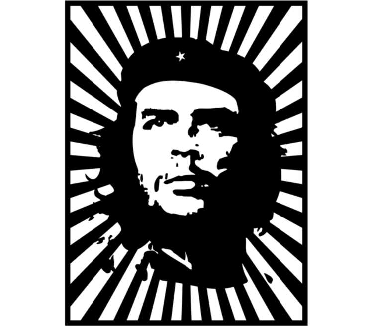 Che Guevara мужская футболка с длинным рукавом (цвет: серебро)