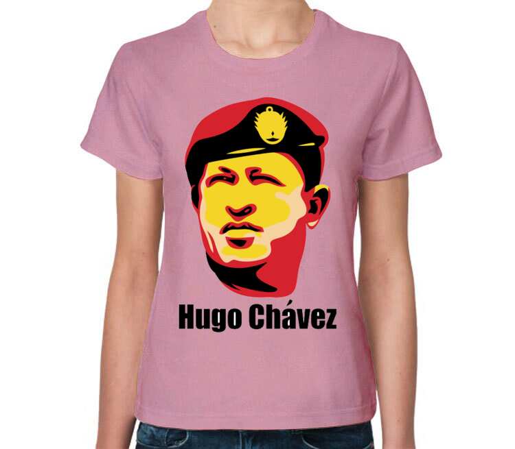 Уго Чавес женская футболка с коротким рукавом (цвет: розовый меланж)