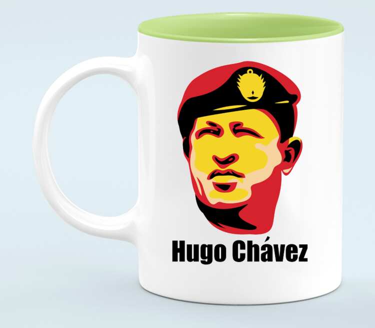 Уго Чавес кружка хамелеон двухцветная (цвет: белый + светло-зеленый)