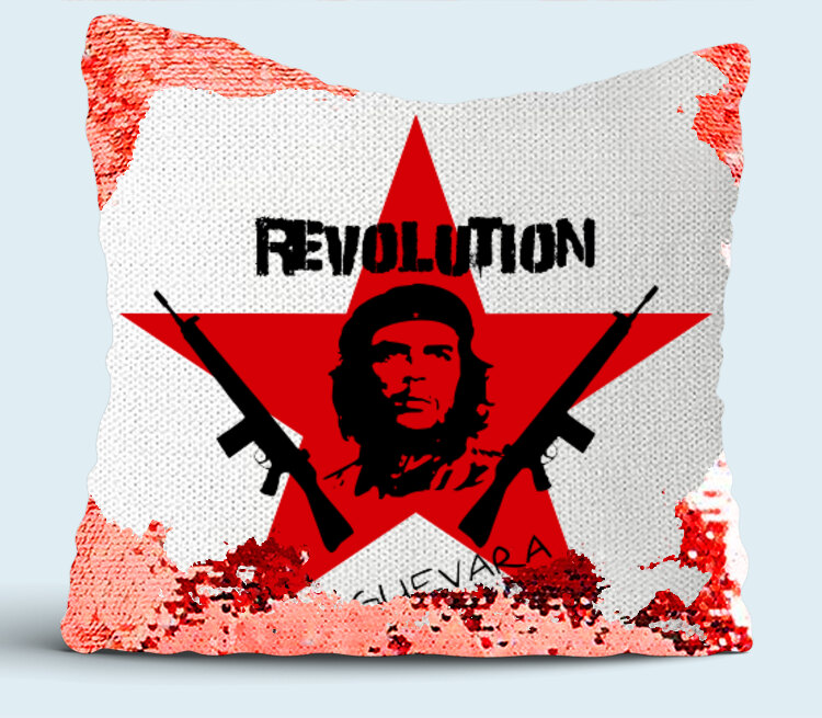 Revolution подушка с пайетками (цвет: белый + красный)