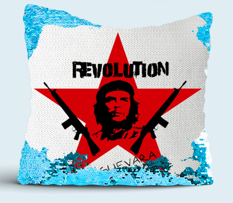 Revolution подушка с пайетками (цвет: белый + синий)