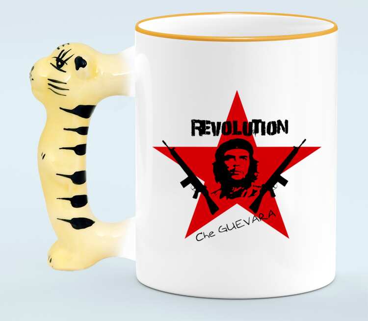 Revolution кружка с ручкой в виде тигра (цвет: белый + оранжевый)