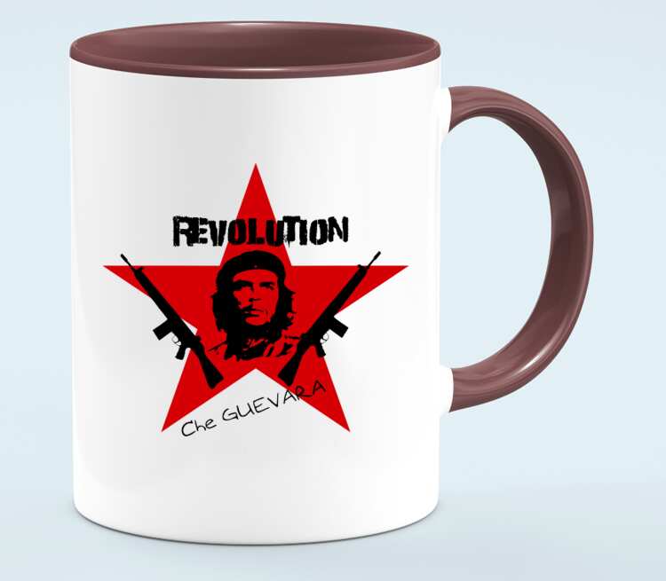Revolution кружка двухцветная (цвет: белый + бордовый)