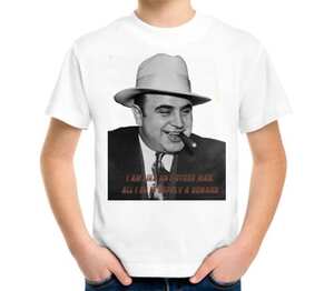 Аль Капоне детская футболка с коротким рукавом (цвет: белый)