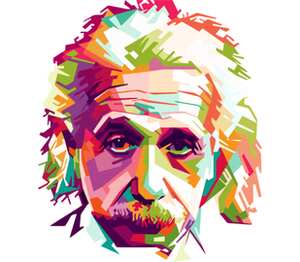 Альберт Эйнштейн (Albert Einstein) кружка хамелеон (цвет: белый + синий)