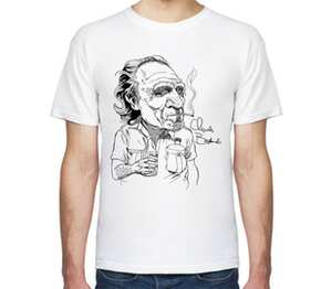 Чарльз Буковски (Charles Bukowski) мужская футболка с коротким рукавом (цвет: белый)