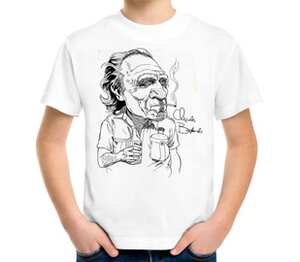 Чарльз Буковски (Charles Bukowski) детская футболка с коротким рукавом (цвет: белый)