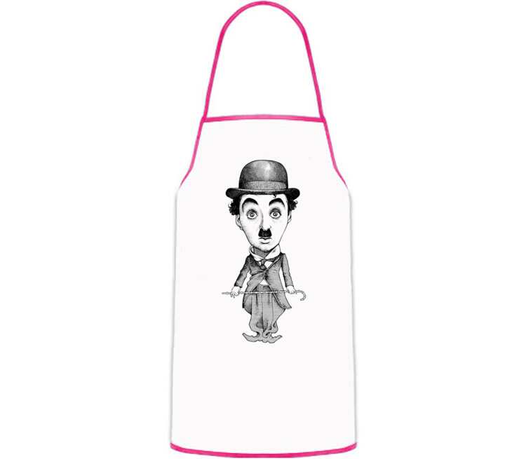 Charlie Chaplin кухонный фартук (цвет: белый + красный)