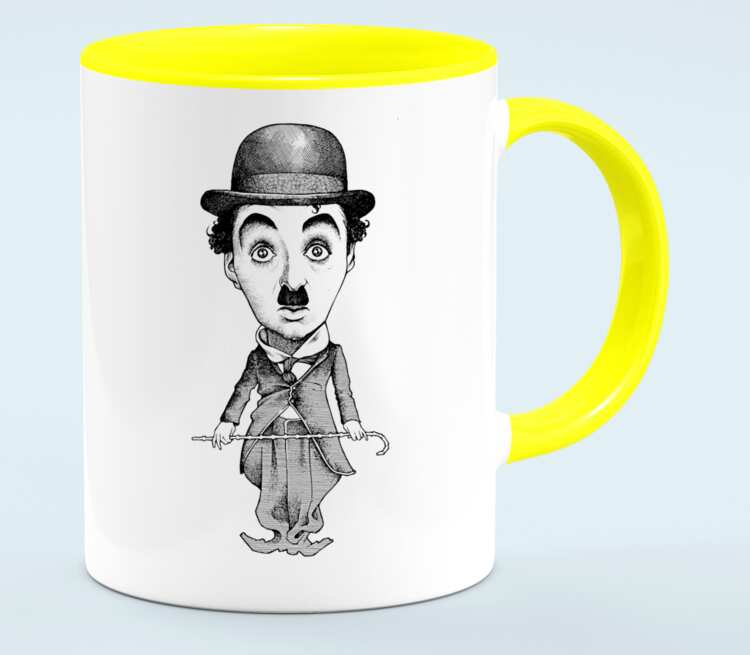 Charlie Chaplin кружка двухцветная (цвет: белый + желтый)