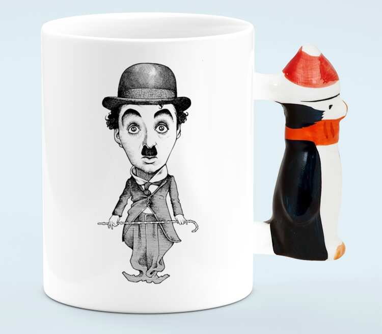 Charlie Chaplin кружка с ручкой в виде пингвина (цвет: белый)