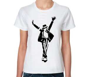 Майкл Джексон (Michael Jackson) женская футболка с коротким рукавом (цвет: белый)